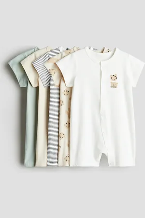 H&M 5er-Pack Schlafanzüge aus Baumwolle - Beige