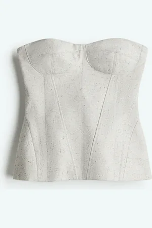 H&M Bustiertop aus Twill - Grau