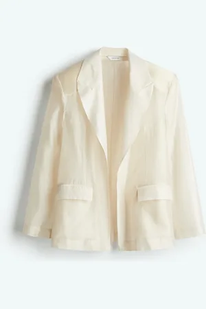 H&M Transparenter Oversize-Blazer - Weiß