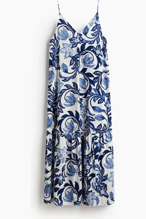 H&M Langes Kleid in A-Linie - Weiß