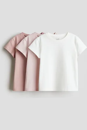 H&M 3er-Pack Baumwollshirts - Pink