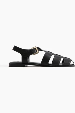H&M Ledersandalen - Schwarz