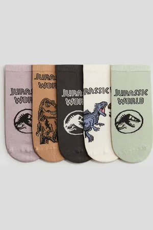 H&M 5er-Pack Socken mit Intarsienmotiv - Grün