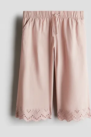 H&M Cropped Hose mit Broderie Anglaise - Orange