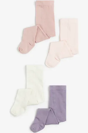 H&M 4er-Pack Feinstrick-Strumpfhosen - Pink