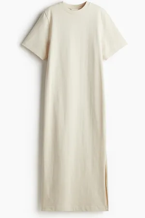 H&M Langes T-Shirt-Kleid - Beige