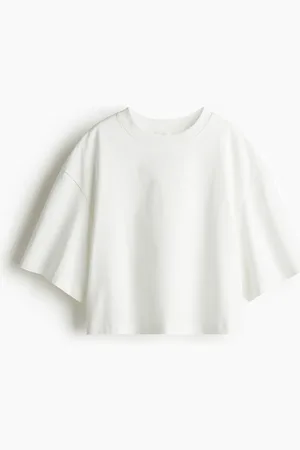 H&M Cropped T-Shirt - Weiß