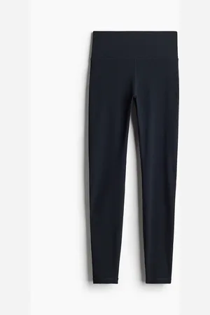 H&M Ribbed Performance Tights - Schwarz