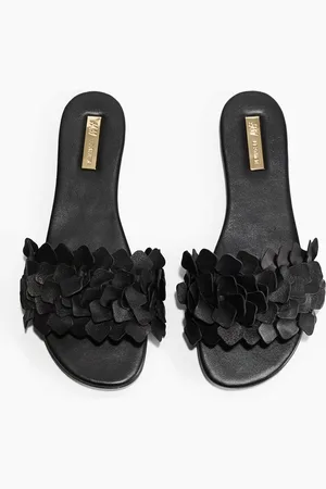 H&M Ledersandalen - Schwarz
