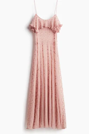 H&M Langes Meshkleid - Pink
