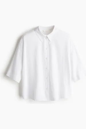 H&M Bluse aus Leinenmix - Weiß