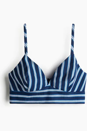 H&M Bralette-Top aus Twill - Blau