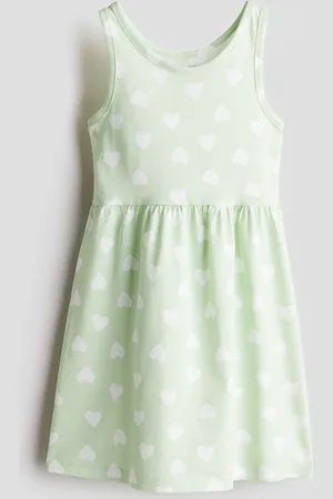 H&M Gemustertes Baumwollkleid - Grün