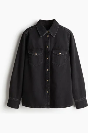 H&M Hemdbluse aus Denim - Schwarz