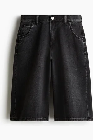 H&M Super Baggy Denimshorts - Schwarz