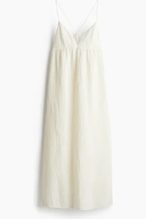 H&M Maxikleid mit Bindebändern - Weiß