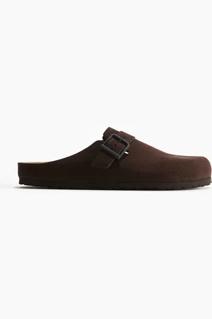 H&M Pantoletten aus Veloursleder - Braun