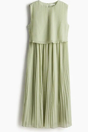 H&M MAMA Plissiertes Stillkleid - Grün