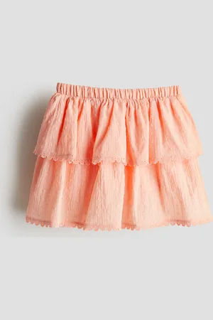 H&M Stufenskort aus Baumwolle - Orange