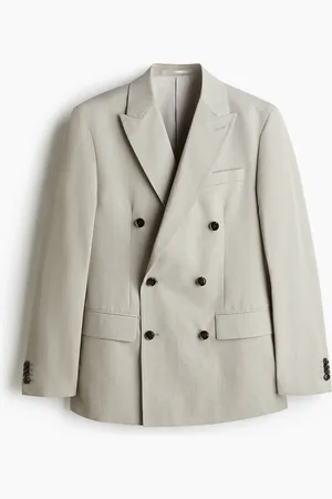 H&M Zweireihiges Jackett in Regular Fit - Braun