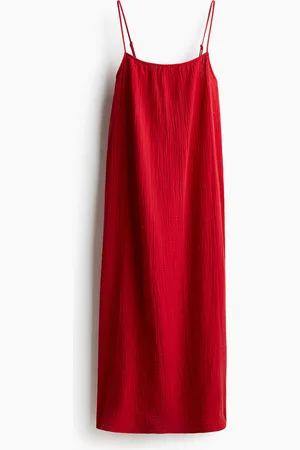 H&M Strandkleid aus Musselin - Rot