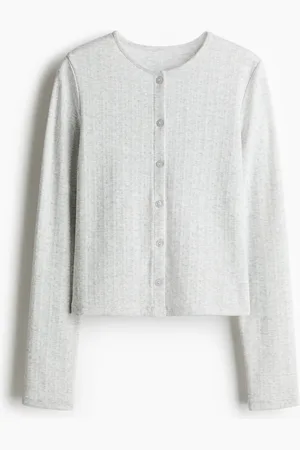 H&M Cardigan aus Pointelle-Jersey - Grau