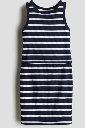 H&M Zweiteiler aus Baumwollripp - Blau