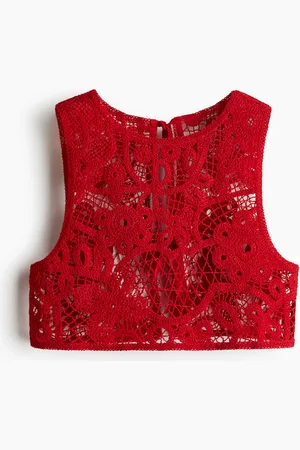 H&M Strandtop im Häkellook - Rot
