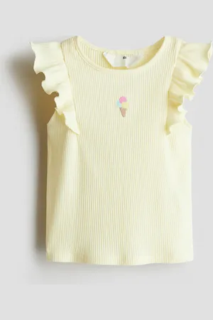 H&M Tanktop mit Stickerei - Gelb