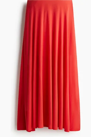 H&M Jerseyrock in A-Linie - Rot