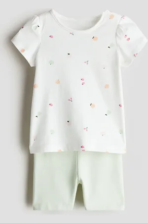 H&M Zweiteiler aus Baumwolljersey - Grün