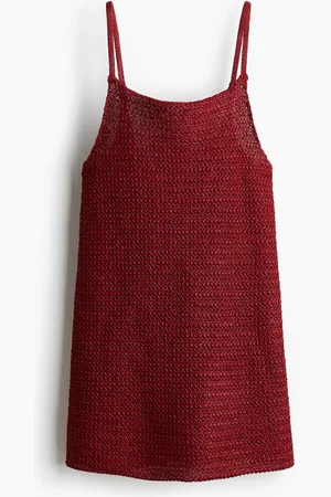 H&M Strandkleid aus strukturiertem Strick - Rot