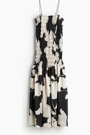 H&M Gesmoktes Maxikleid - Schwarz