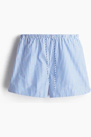 H&M Baumwollshorts mit Kordelzug - Blau