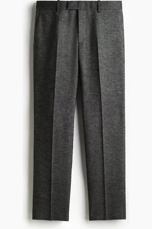 H&M Elegante Hose aus Leinenmix in Regular Fit - Grau