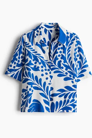 H&M Gecrinkelte Viskosebluse - Blau