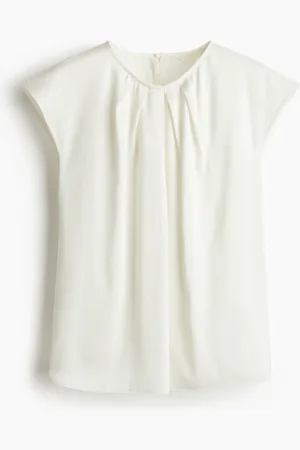 H&M Bluse mit Zierfalten - Weiß