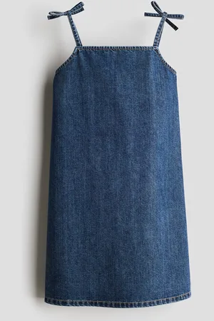 H&M Denimkleid mit Bindebändern - Blau