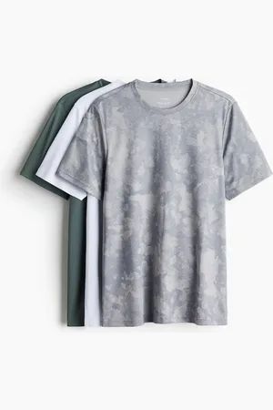 H&M 3er-Pack Sportshirts mit DryMove™ in Regular Fit - Grün