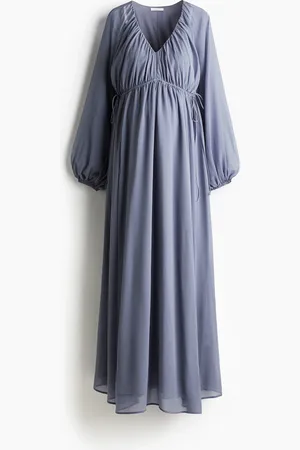 H&M MAMA Maxikleid mit Ballonärmeln - Blau