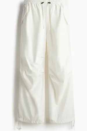 H&M Fallschirmhose in Loose Fit - Weiß