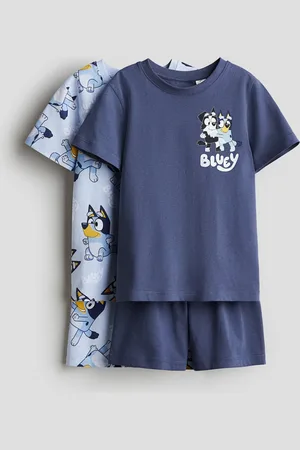 H&M 2er-Pack Schlafanzüge mit Print - Blau