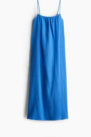 H&M Strandkleid aus Musselin - Blau