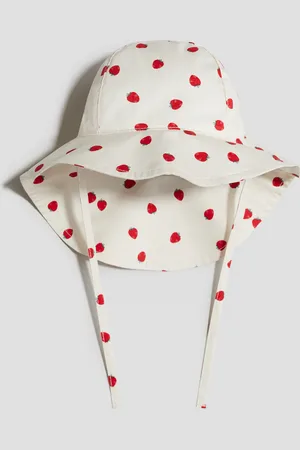 H&M Gemusterter Sonnenhut aus Baumwolle - Beige