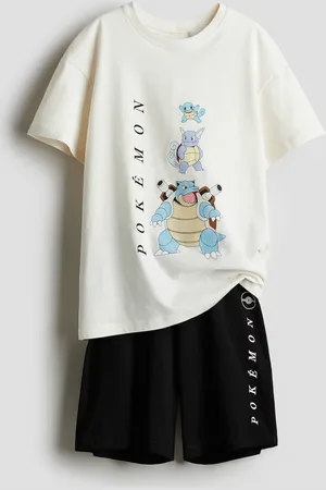 H&M Bedruckter Baumwollpyjama - Weiß