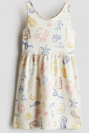 H&M Gemustertes Baumwollkleid - Weiß