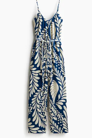 H&M Jumpsuit mit Bindegürtel - Blau