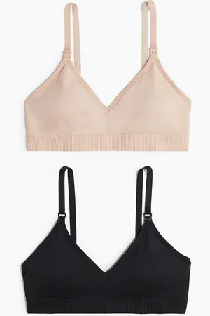 H&M MAMA 2er-Pack Wattierte Still-BHs Seamless - Schwarz