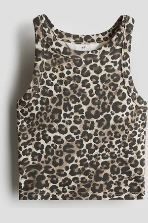 H&M Tanktop aus Baumwolle mit Print - Beige