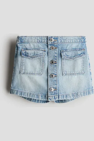 H&M Skort aus Baumwolldenim - Blau